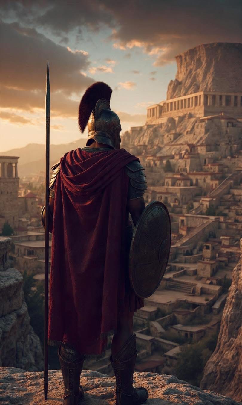 Evan Lausier - Spartan warrior overlooking the city
